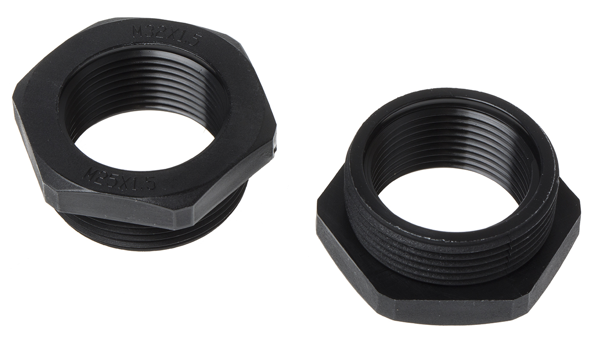 RS PRO Cable Gland Adaptor, M32 Exterior Thread, M25 Interior Thread, Nylon 66