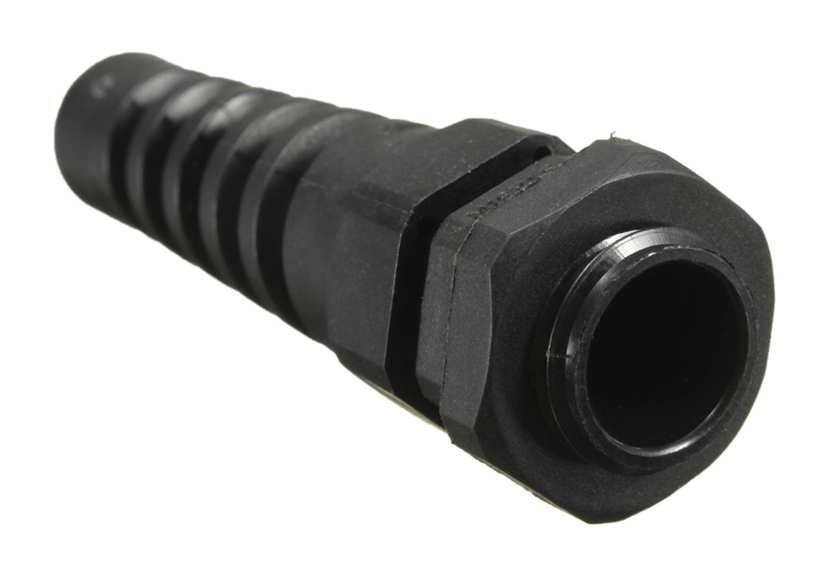 RS PRO Black Nylon Cable Gland, M12 Thread, 3mm min., 6.5mm max., IP68