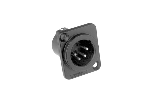 Amphenol Industrial Chassis Mount XLR Connector, Male, IP40, 133 V, 4 Way, Silver Plating