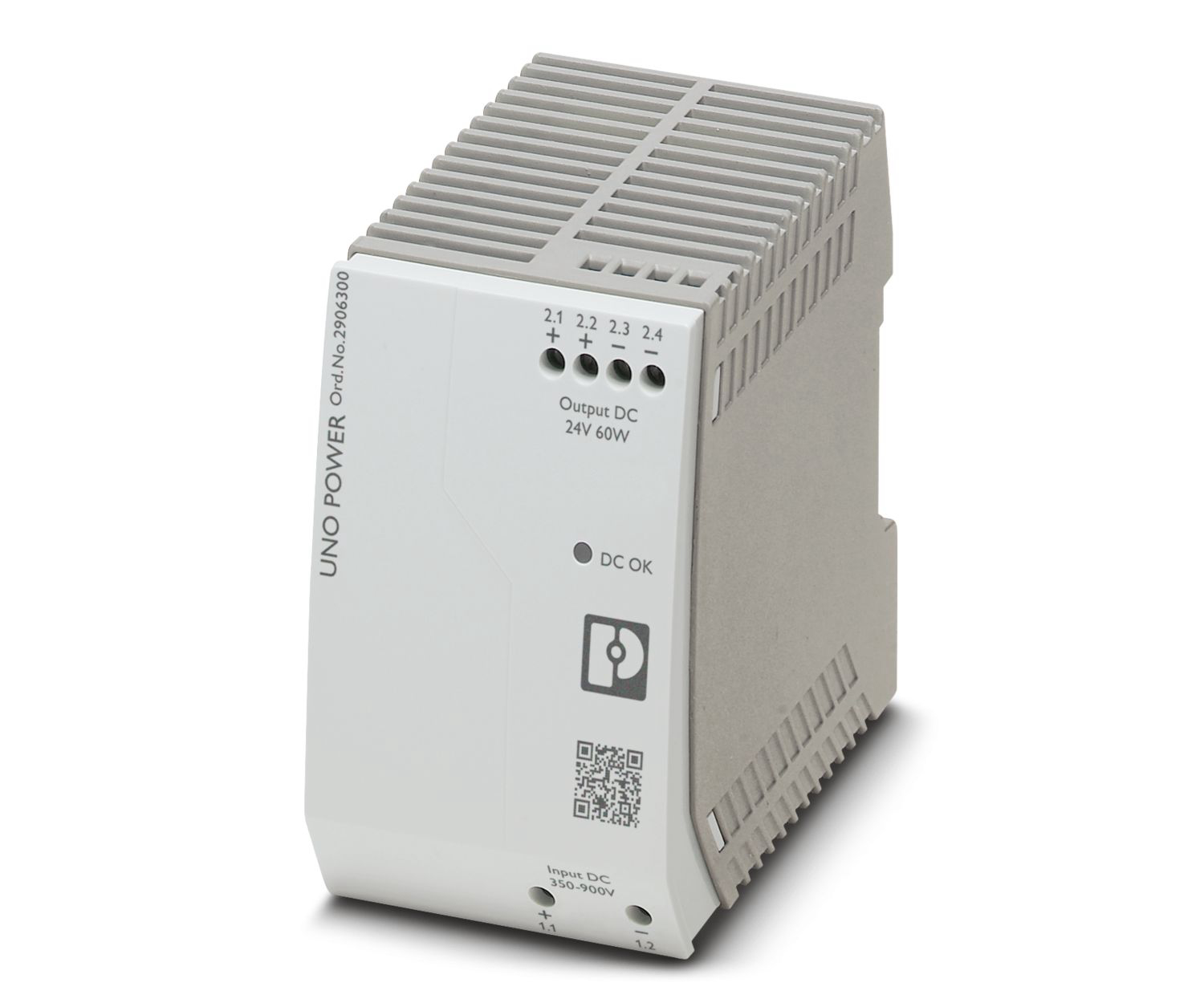 Phoenix Contact UNO-PS/350-900DC/24DC/60W DC-DC Converter, 24V dc/ 2.5A Output, 300 → 1000 V dc Input, 60W, DIN