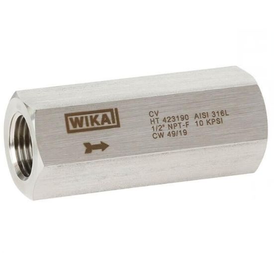 WIKA Stainless Steel Single Inline Mounting, Hydraulic Check Valve, 48791536, 1 in, 1.38bar Cracking Pressure