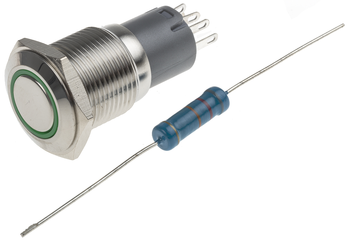 RS PRO Illuminated Push Button Switch, Latching, Panel Mount, 16mm Cutout, SPDT, Green LED, 250V ac, IP65, IP67