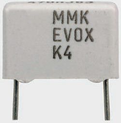 KEMET MMK Polyester Film Capacitor, 40 V ac, 63 V dc, ±5%, 2.2μF, Through Hole