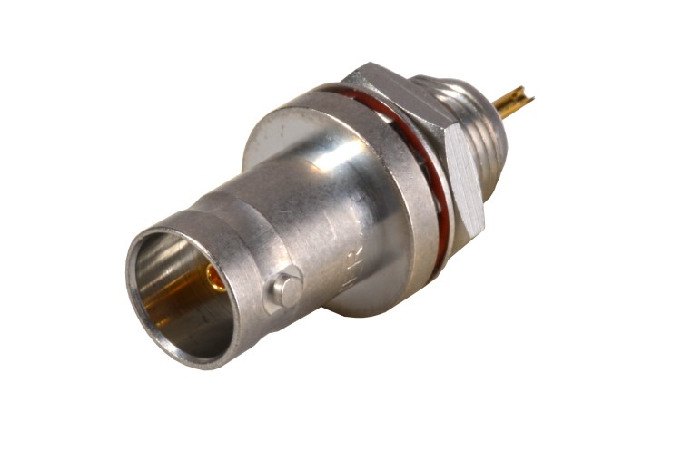 Huber+Suhner 22_BNC Series, Jack Panel Mount BNC Connector, Solder Termination, Straight Body