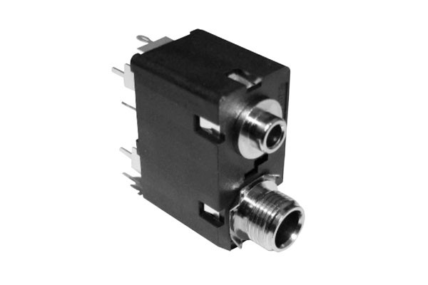 Amphenol Industrial Jack Connector 1/4 in PCB Phone Jack Socket 10A