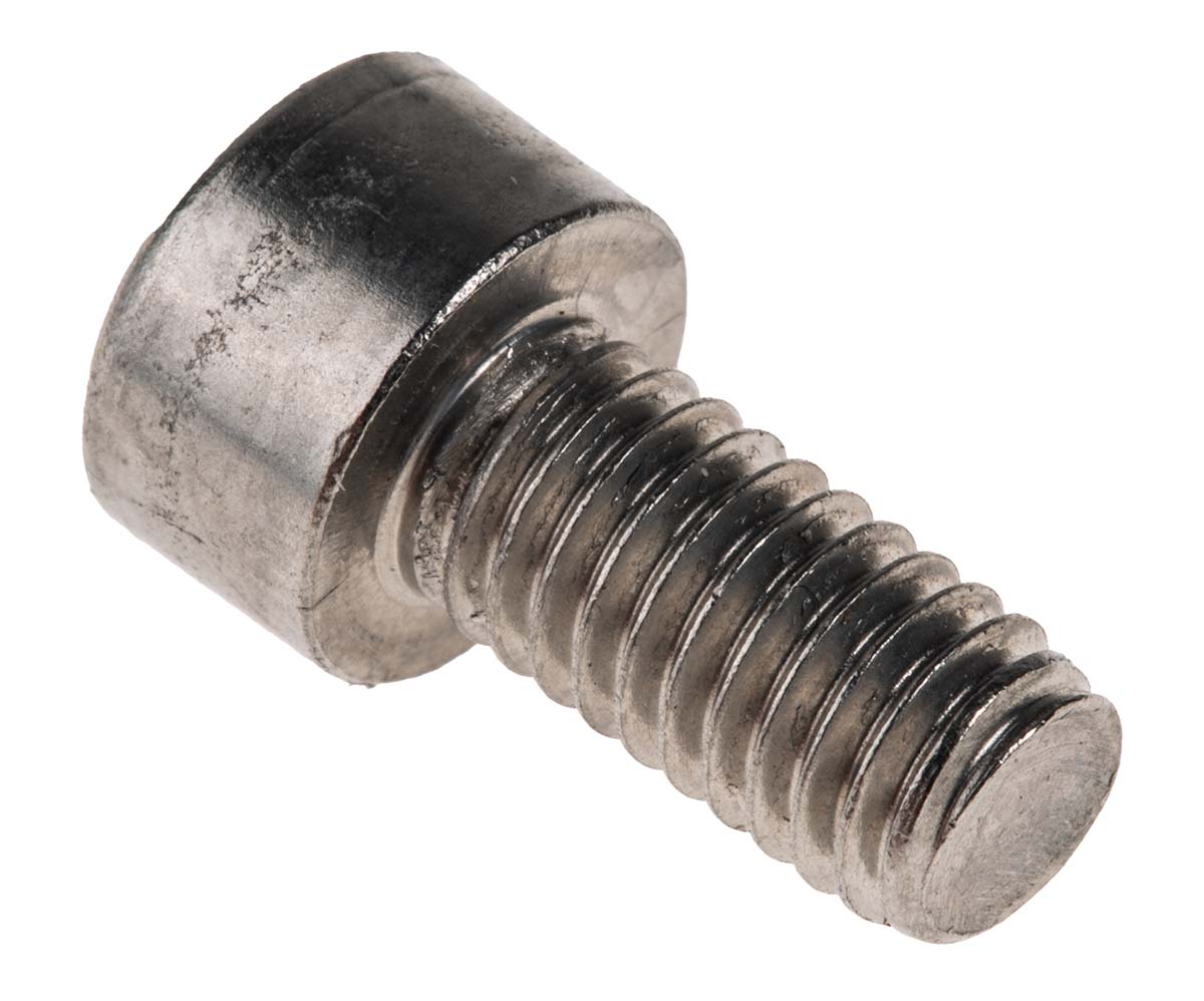RS PRO Plain Stainless Steel Hex Socket Cap Screw, DIN 912, M6 x 12mm