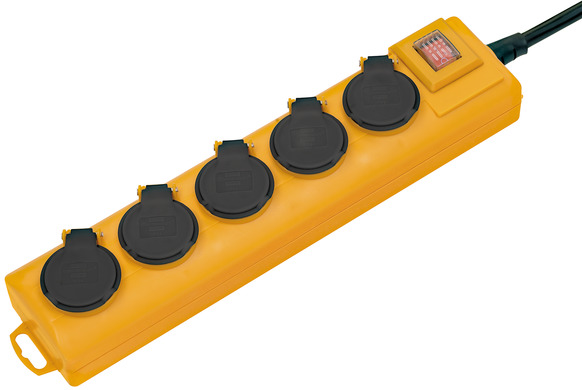 brennenstuhl Type E - French 5 Gang Distribution Unit, 2m Cable, No, 16A, 230 V, No, Surge Protected