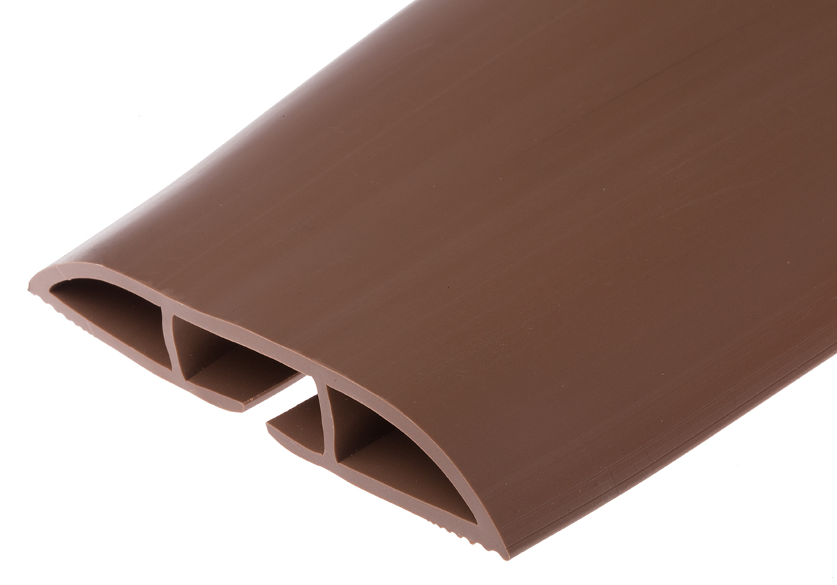 RS PRO 1.83m Brown Cable Cover in PVC, 29.4mm Inside dia.