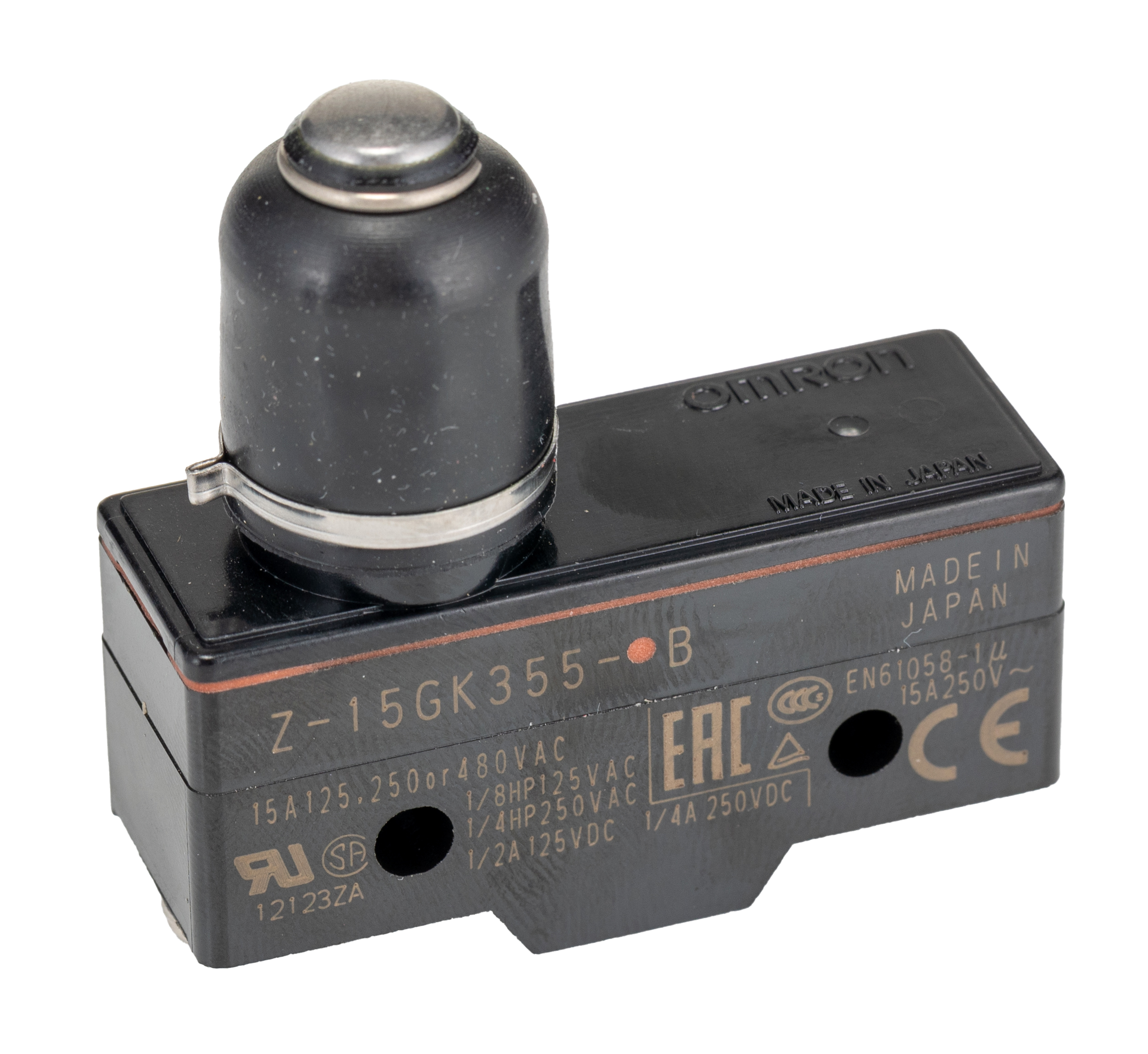 Omron Coil Spring Microswitch, 1CO, IP00, SPDT, 480V ac Max, 15A Max