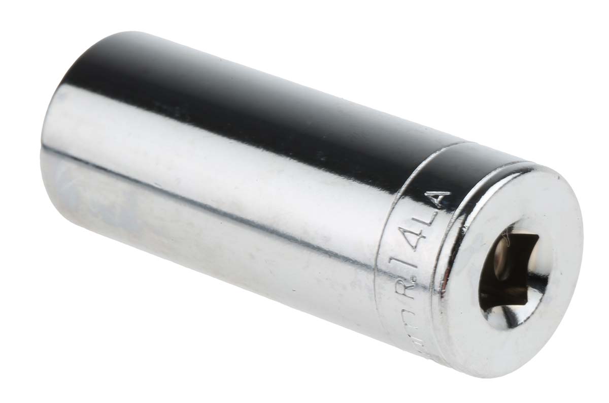 Facom 1/4 in Drive 14mm Long Socket, 6 point, 50.5 mm Overall Length
