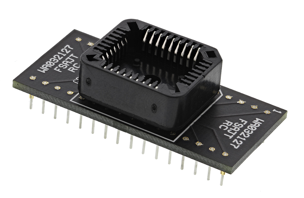 Winslow Straight Through Hole Mount 1.27 mm, 2.54 mm Pitch IC Socket Adapter, 32 Pin Female PLCC to 32 Pin Male DIP