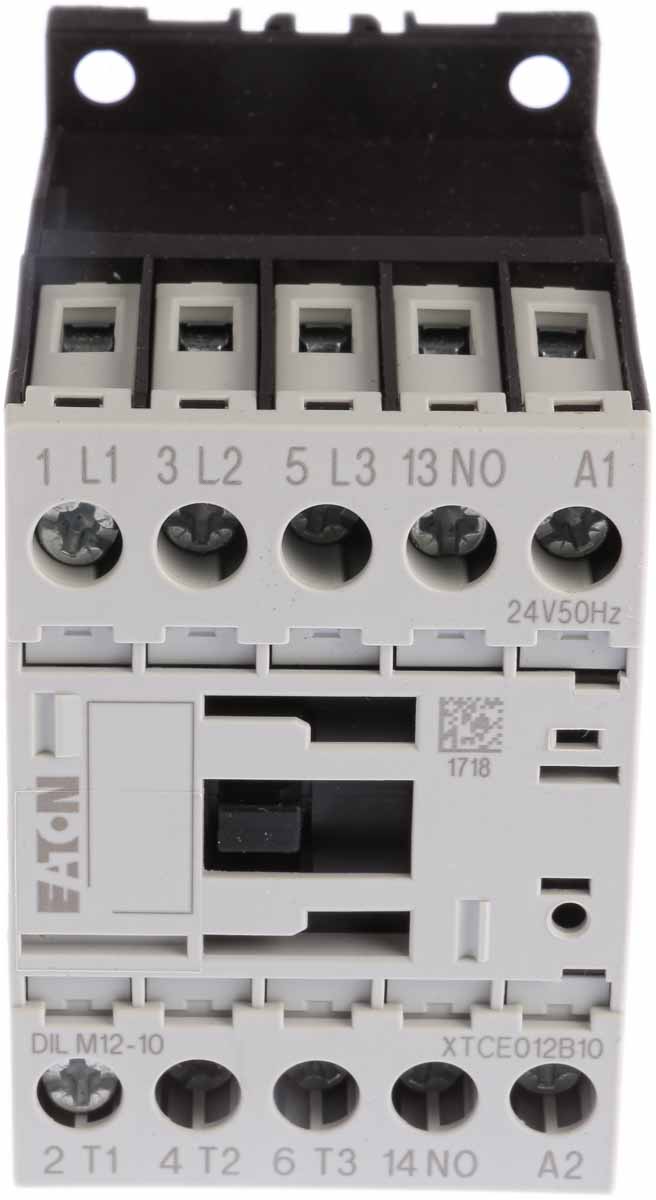 Eaton DILM Contactor, 24 V ac Coil, 3-Pole, 12 A, 5.5 kW 245 V, 3 NO, 400V