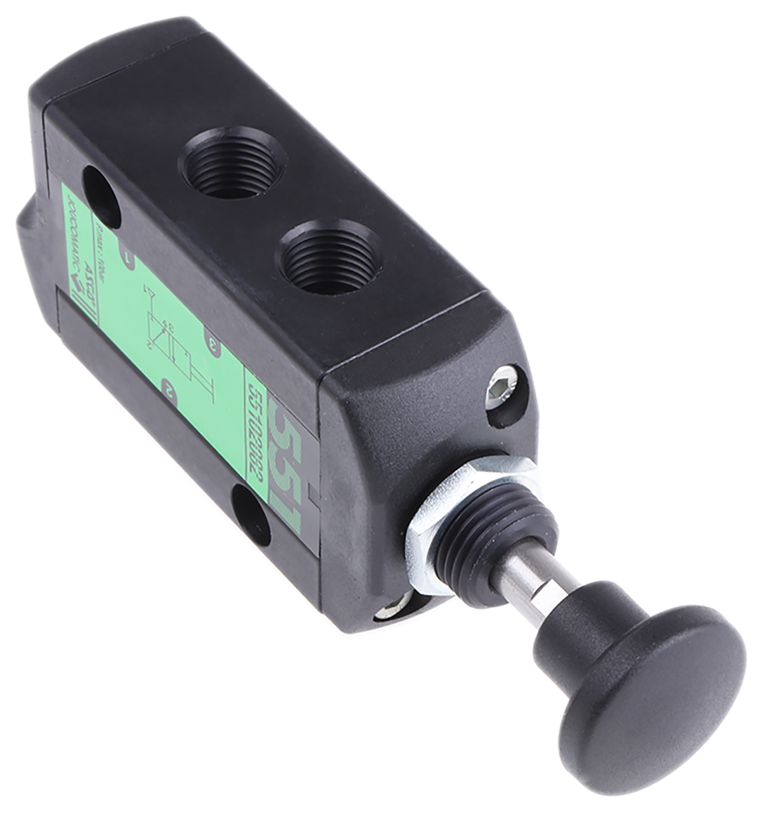 EMERSON ? ASCO Push Button 3/2 Pneumatic Manual Control Valve 551 Series, G 1/4, 1/4in, III B