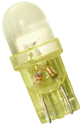 JKL Components Yellow LED Indicator Lamp, 24V, Wedge Base, 10mm Diameter
