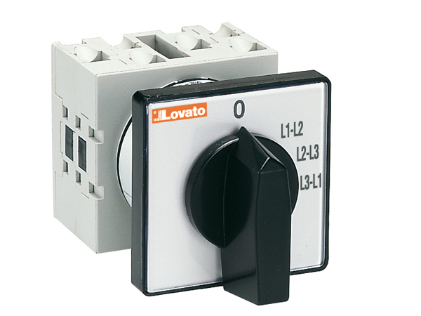 Lovato 7 Position Voltmeter Cam Switch, 16A, Short Black Handle Actuator