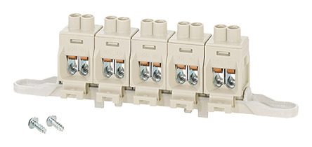 HENSEL DK Series Non-Fused Terminal Block, 5-Way, 63A, 2.5 → 16 mm² Wire, Screw Down Termination