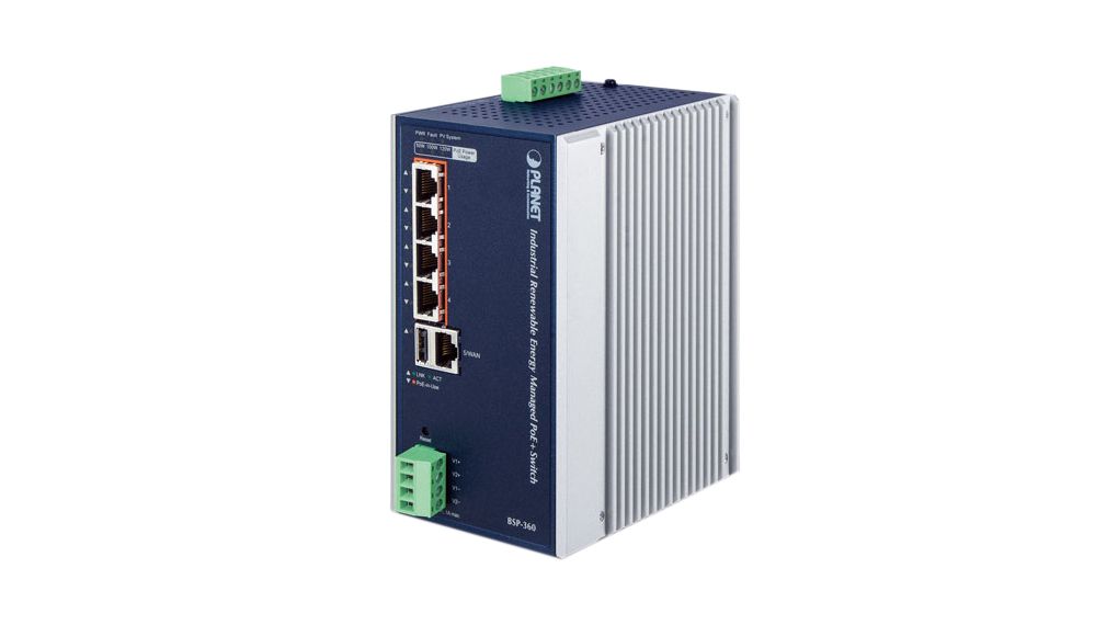 Planet BSP-360, Managed 5 Port Industrial Ethernet Switch With PoE