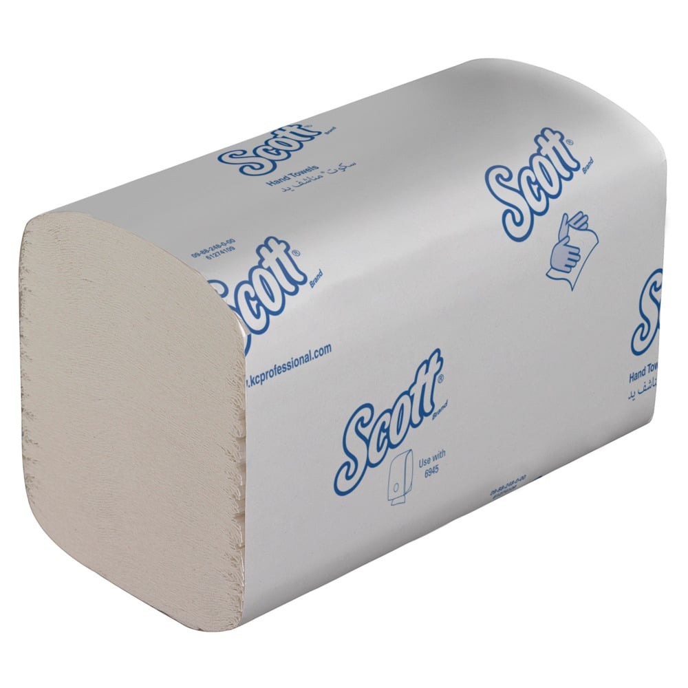 SCOTT Scott Folded White Paper Towel, 200mm, 304 Sheets