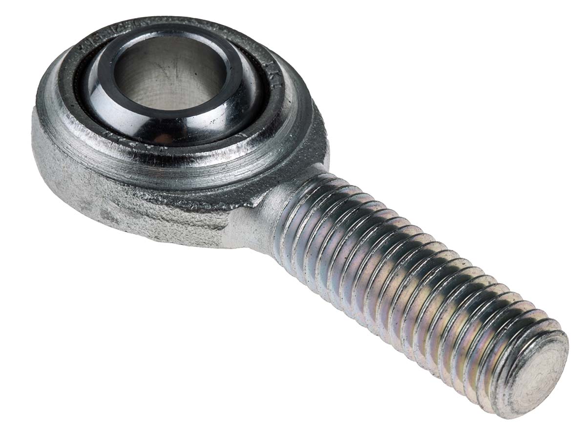 RS PRO M12 x 1.75 Male Steel Rod End, 12mm Bore, 69mm Long, Metric Thread Standard, Male Connection Gender