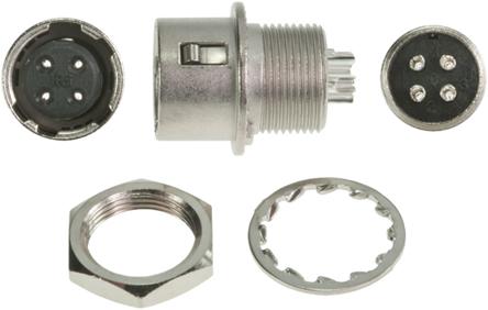 Hirose Circular Connector, 4 Contacts, Panel, Miniature Connector, Socket, Female, HR10 Series