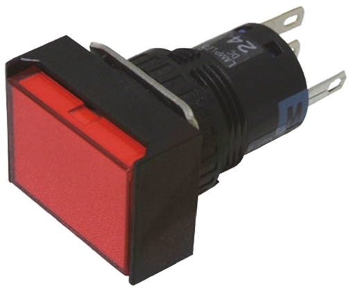 Idec Illuminated Push Button Switch, Momentary, Panel Mount, 16mm Cutout, SPDT, Red LED, 250V, IP65