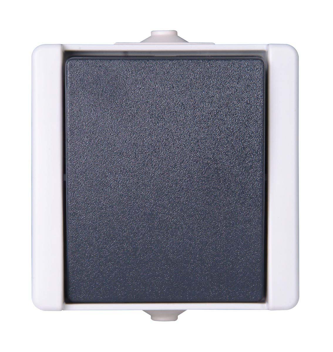 Kopp Grey Rocker Light Switch, 1 Way, 1 Gang
