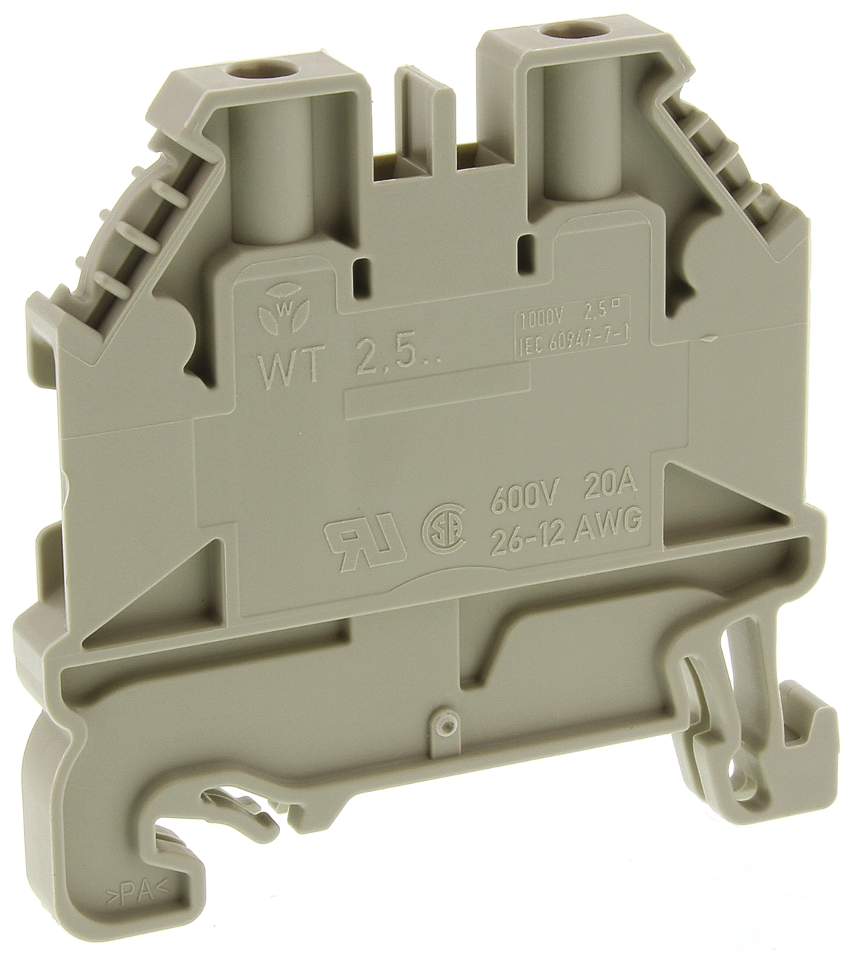 Wieland 58.503.0055.0 WT 2.5 Series Grey, 2.5mm², Single-Level, Screw Termination, ATEX