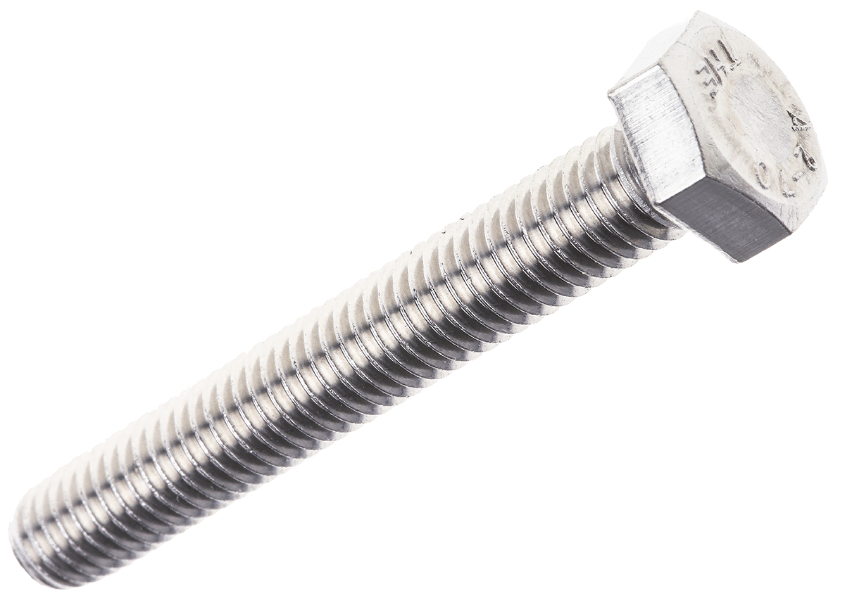 RS PRO Stainless Steel, Hex Bolt, M8 x 55mm