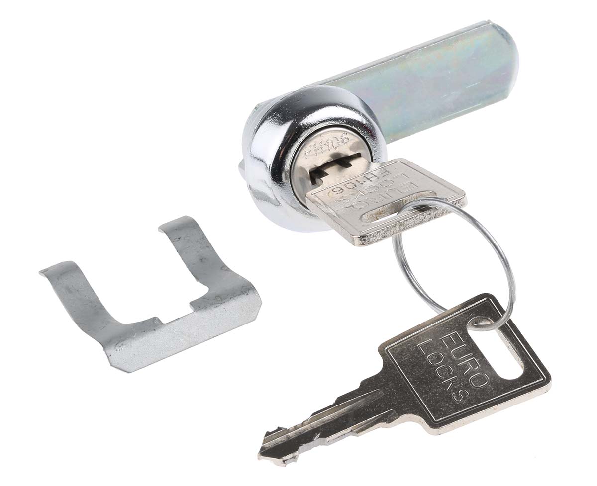 Euro-Locks a Lowe & Fletcher group Company Camlock, 9.5mm Panel-to-Tongue, 20.3 x 17.7mm Cutout, Key Unlock