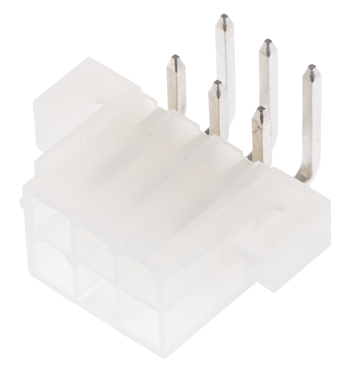 Molex Mini-Fit Jr Series Right Angle Through Hole PCB Header, 6 Contact(s), 4.2 mm Pitch, 2 Row, Shrouded