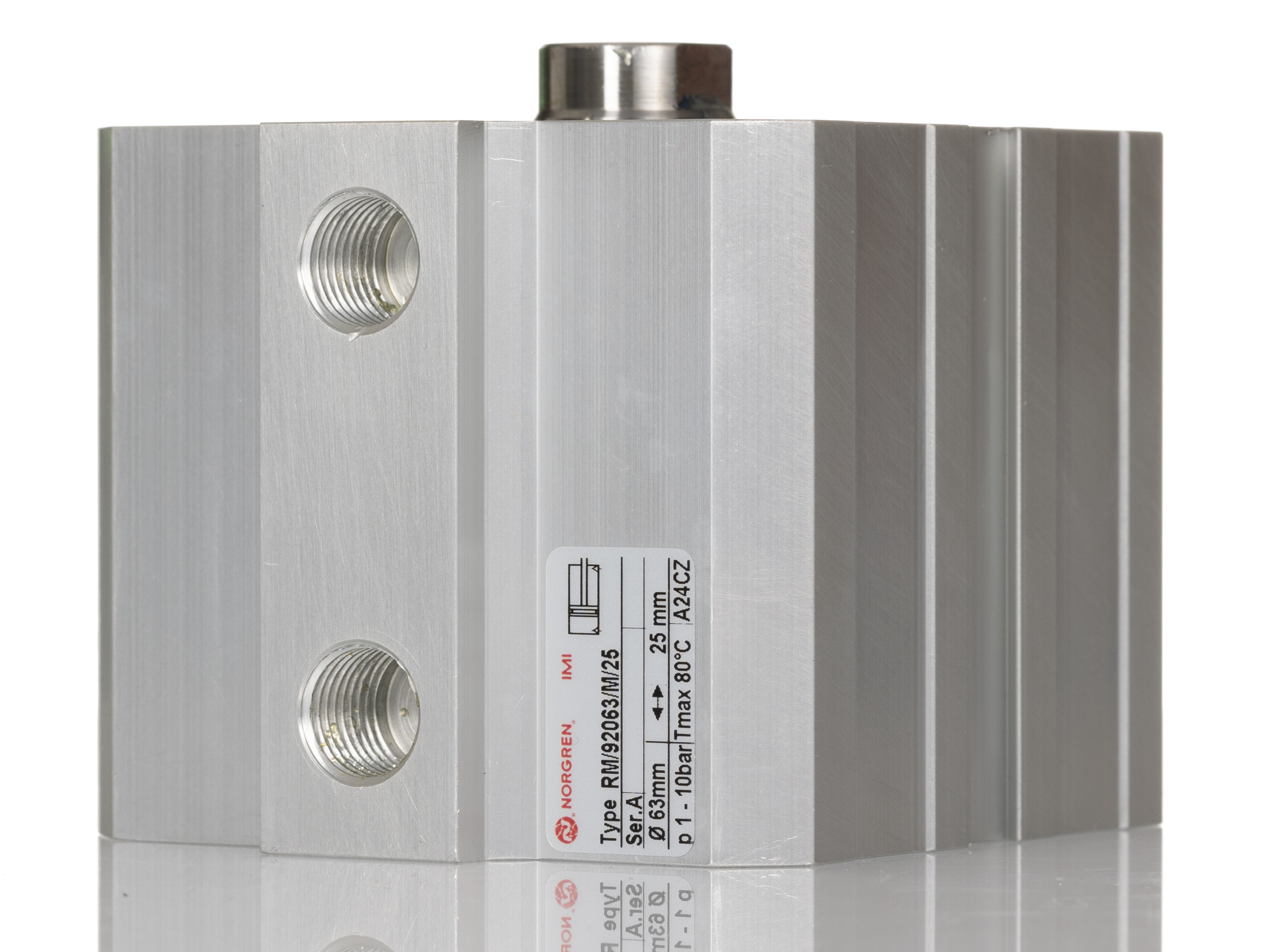 Norgren Pneumatic Compact Cylinder - 63 mm Bore, 25 mm RM/92000/M Series, Double Acting Acting