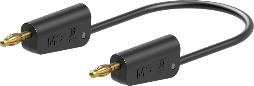 Staubli Test lead, 19A, 30V ac, Black, 500mm Lead Length