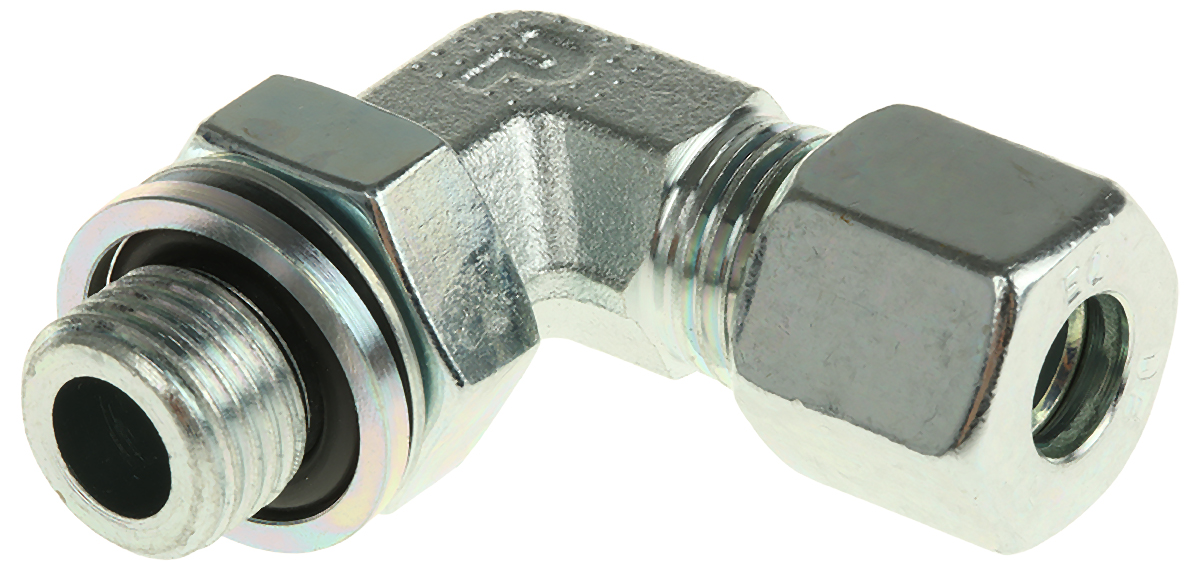 Parker Elbow 90° Tube to Port Male 24° DIN Cone to Male BSPP, WEE08LRCF