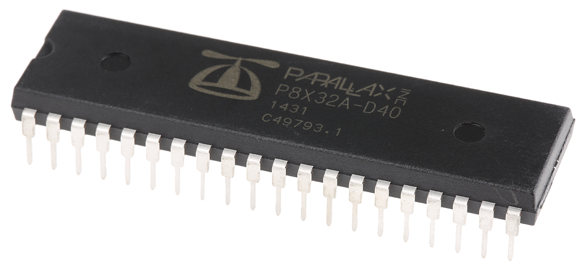 Parallax Inc P8X32A-D40, 32 bit P8X32A, P8X32A Microcontroller, 80 MHz, 64kB ROM, 40-Pin PDIP