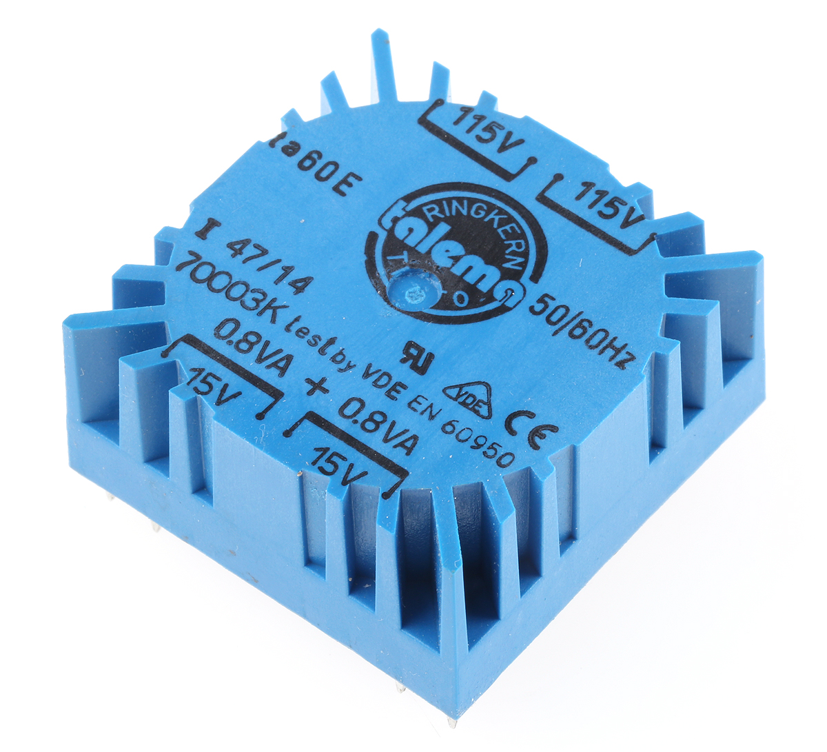 Nuvotem Talema 115 V ac, 230 V ac, 2 x 15V ac Toroidal Transformer, 1.6VA 2 Output