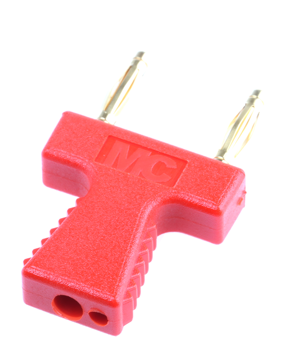 Staubli, KS2 Jumper Male Straight Red Closed Top, Handle Pull 2 Way 1 Row 12mm Pitch