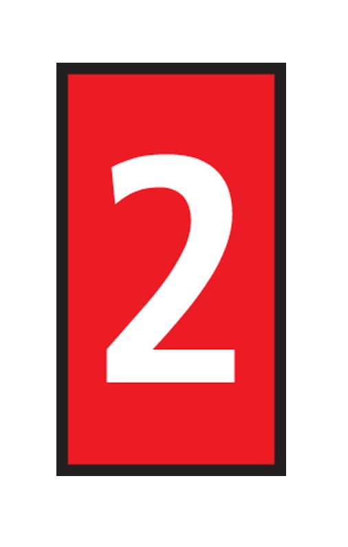 HellermannTyton WIC Snap On Clip On Cable Marker, Red, Pre-printed "2", 4.3 → 5.3mm Cable, 561-03622
