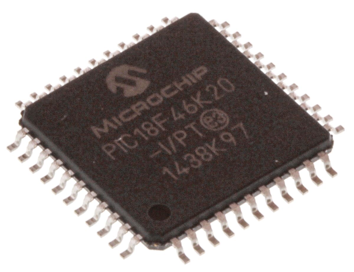 Microchip PIC18F46K20-I/PT, 8 bit PIC, PIC18F46K20 Microcontroller, 64 MHz, 64kB FLASH, 44-Pin TQFP