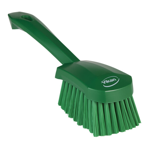 Vikan Soft Bristle Green Scrubbing Brush, 270mm bristle length, Polyester, Polypropylene, Stainless Steel bristle