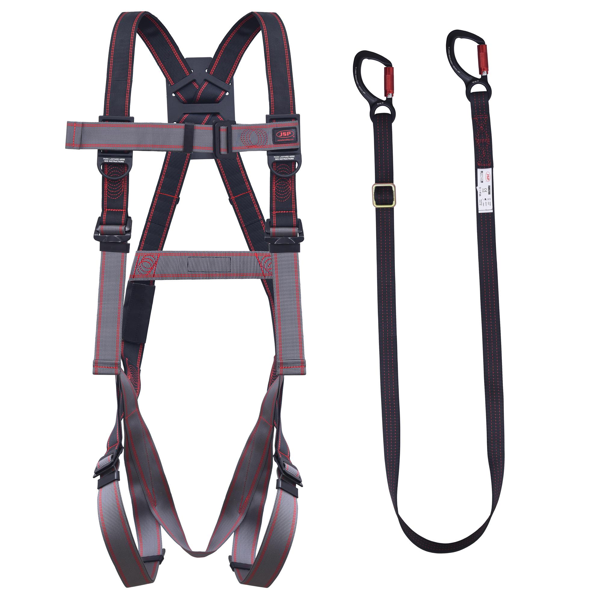 JSP 2m Restraint Work Positioning Lanyard Screw Locking Carabiner Single