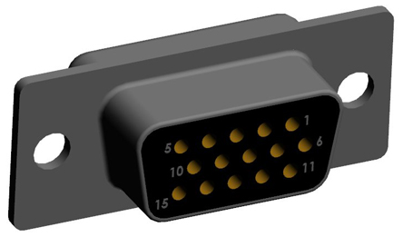 Norcomp SEAL-D 15 Way Plug-In Mount D-sub Connector Socket, 2.286mm Pitch