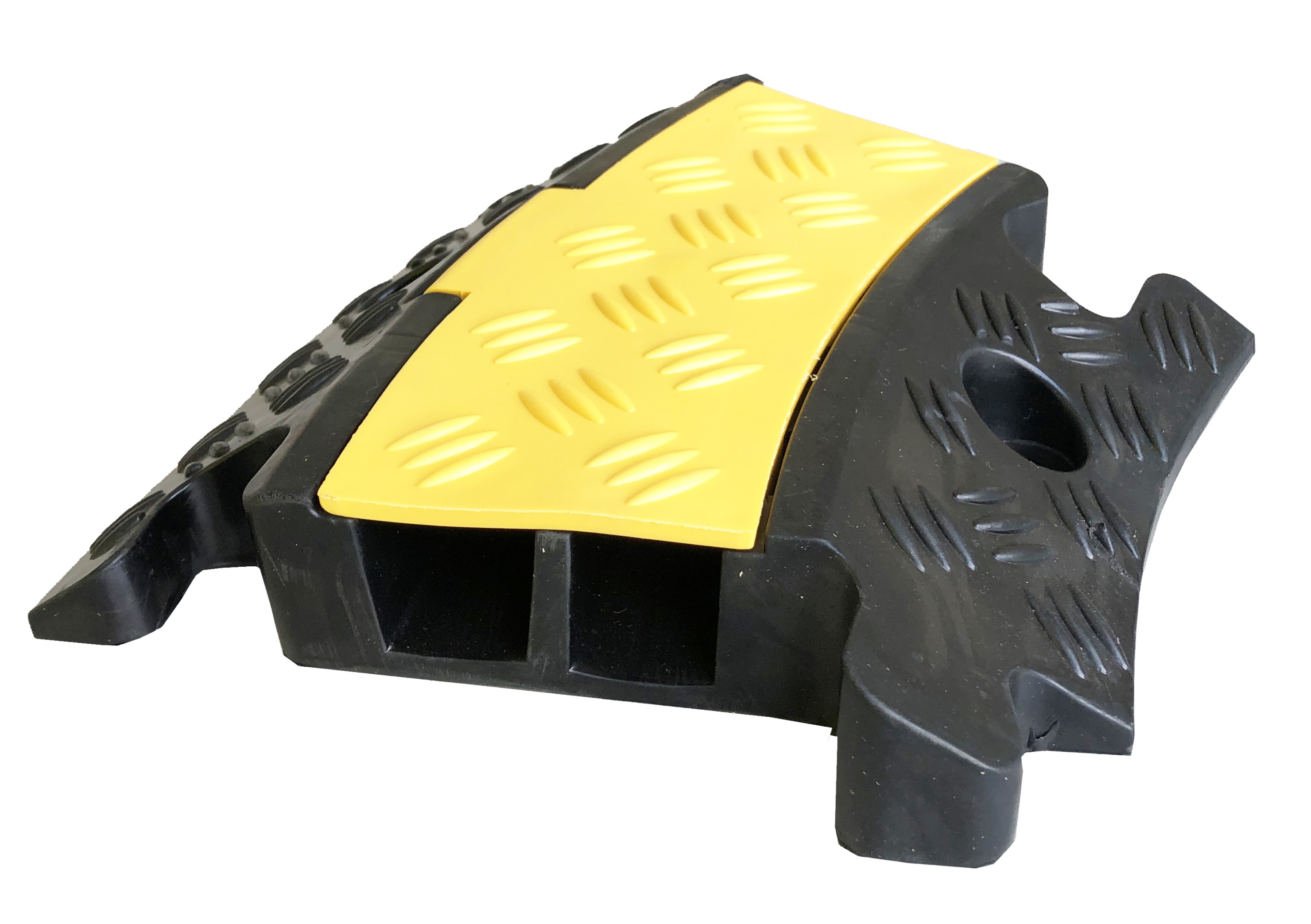 RS PRO 250mm Black/Yellow Cable Cover in Rubber, 38 x 35mm Inside dia.