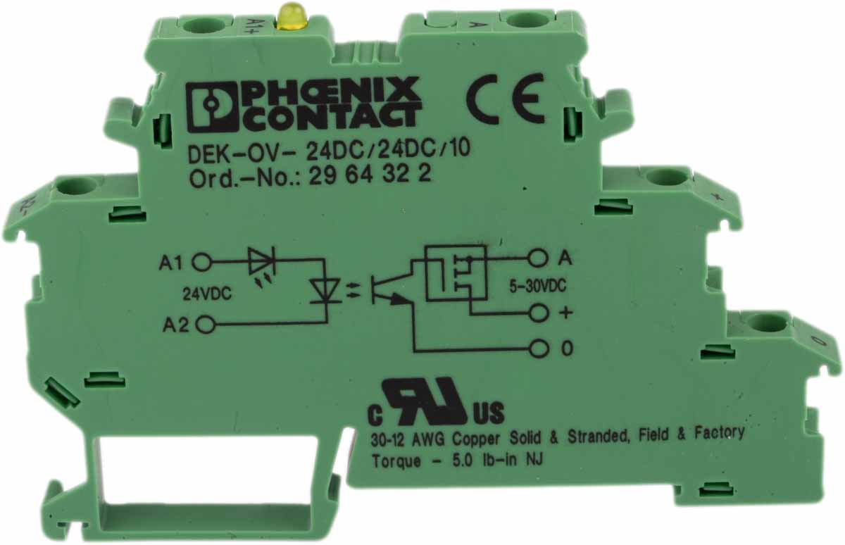 Phoenix Contact DEK-OV- 24DC/24DC/10 Series Solid State Relay, DIN Rail Mount