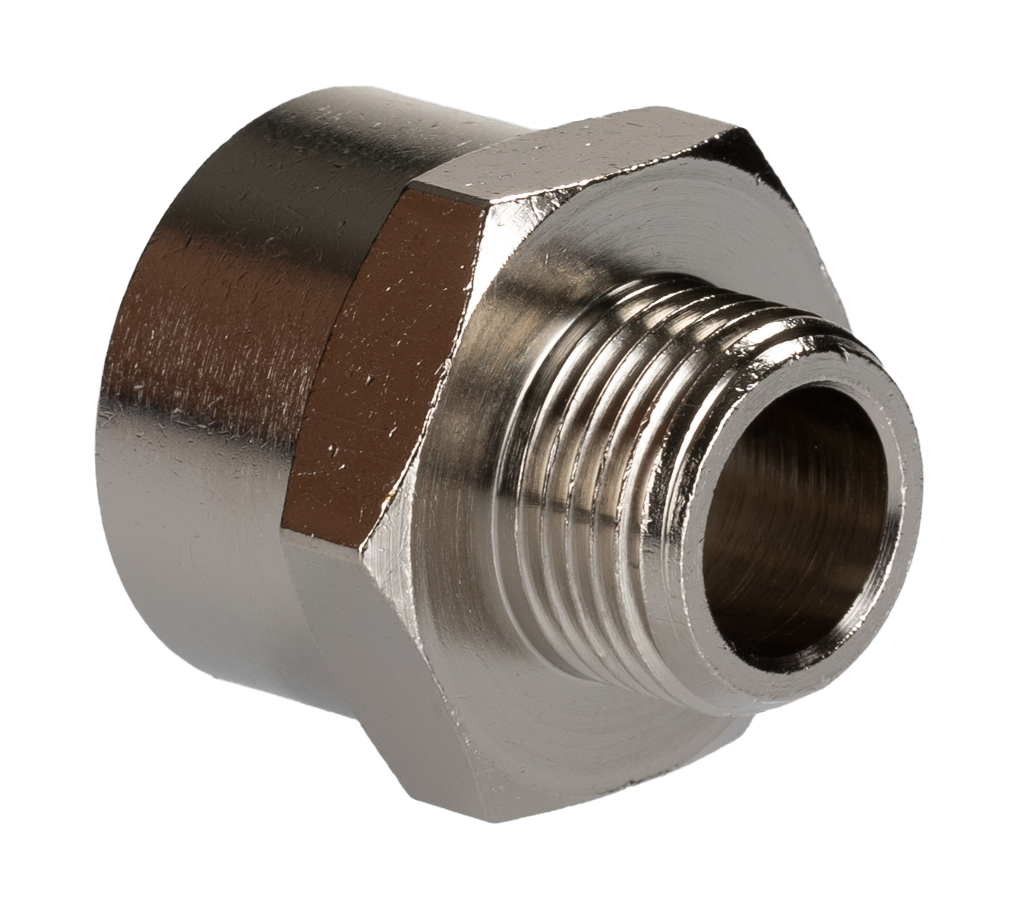 RS PRO Brass Pipe Fitting, Straight Threaded Reducer, Male BSPP 3/8in to Female BSPP 1/2in