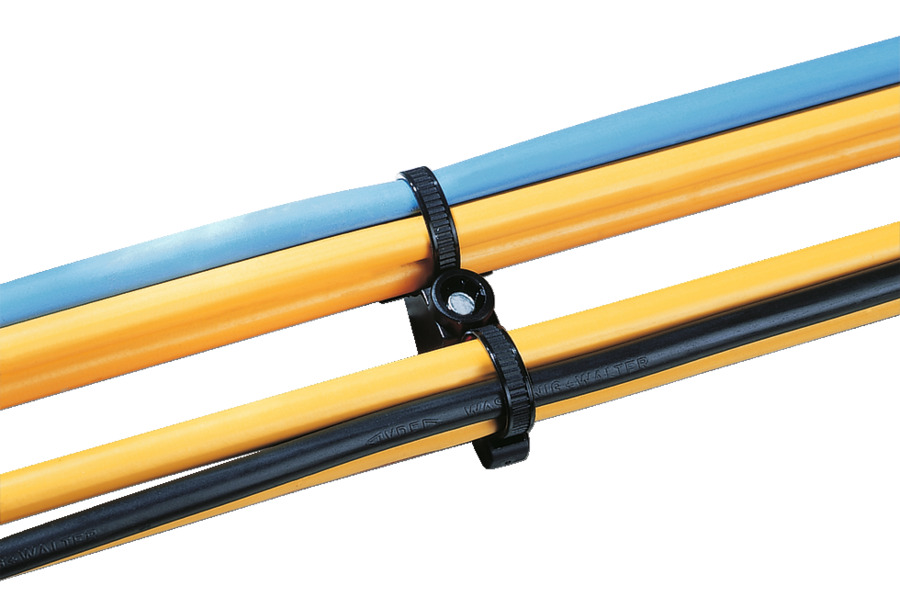 HellermannTyton Cable Tie, Releasable, 200mm x 4.6 mm, Black PA 6.6 Heatstabilised, Pk-500