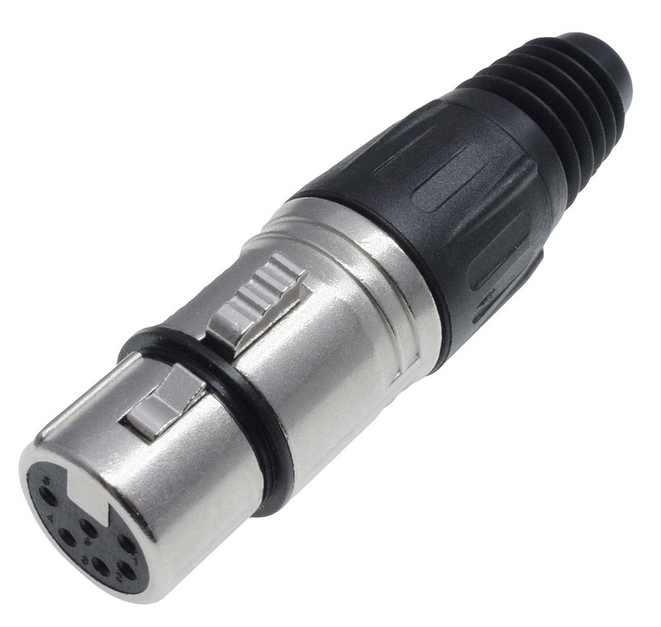 RS PRO Cable Mount XLR Connector, Female, 75 V, 6 Way, Nickel Plating