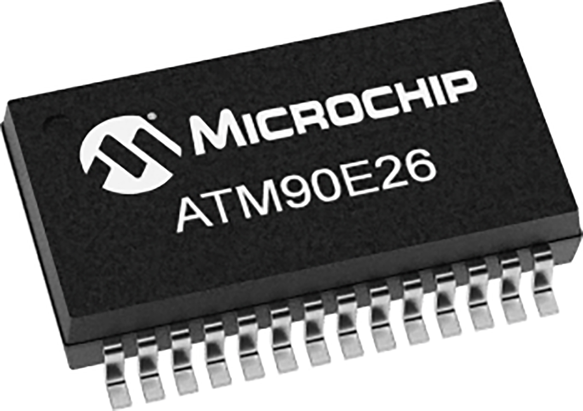 ATM90E26-YU-R,Analogue Front End IC, 3-Channel 16 bit, 8kHz, 28-Pin SSOP