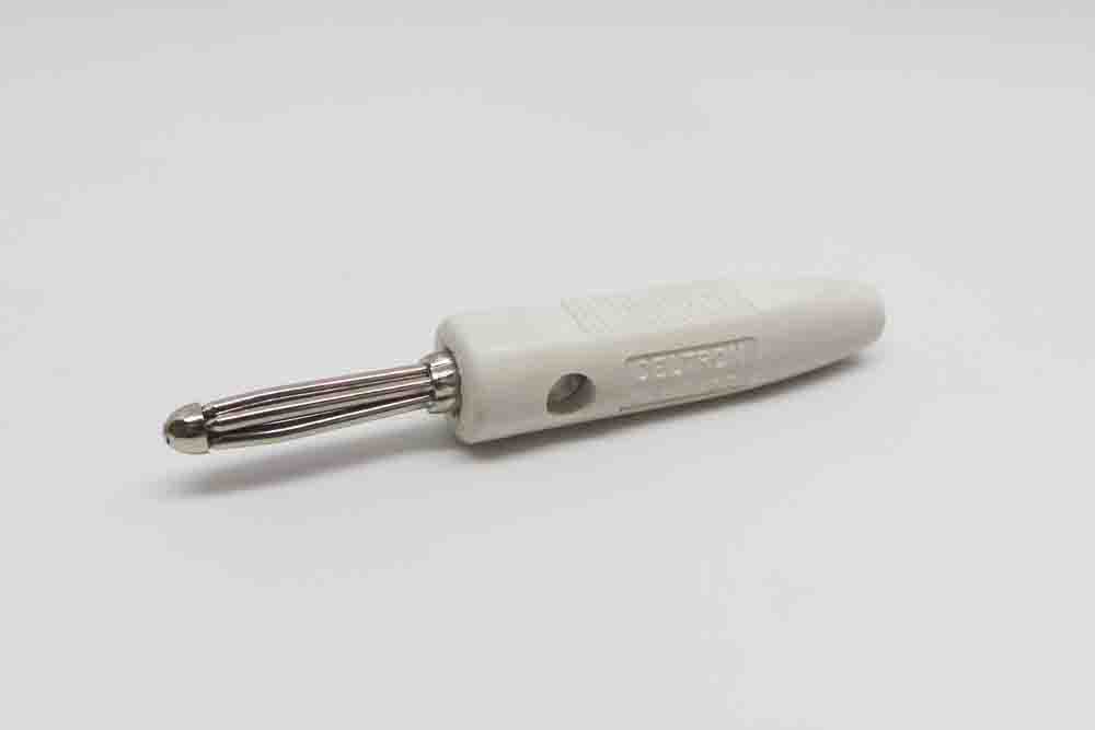 RS PRO White Male Banana Connectors, Screw Termination, 16A, 50V, Copper Plating