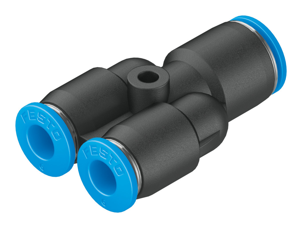 Festo QSY Series Y Tube-to-Tube Adaptor, Push In 8 mm to Push In 6 mm, Tube-to-Tube Connection Style, 153154