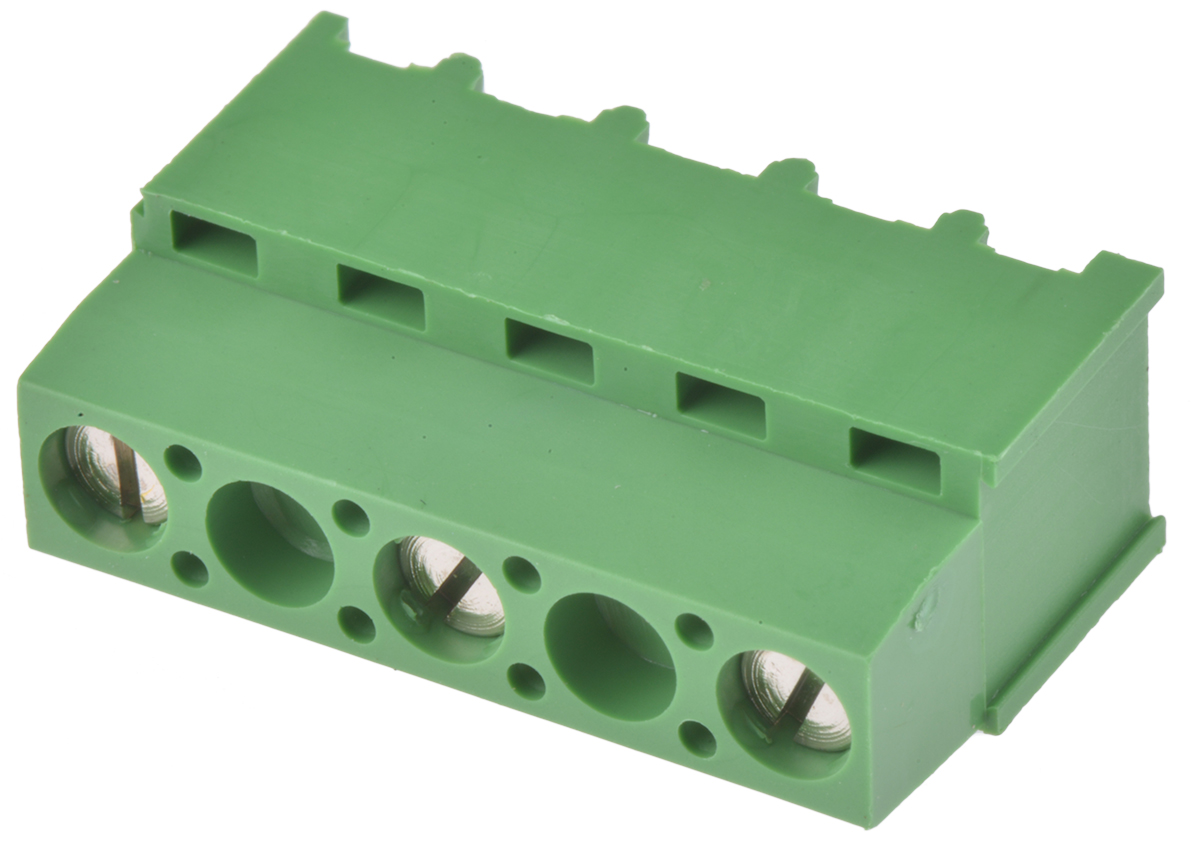 TE Connectivity Buchanan Series PCB Terminal Block, 3-Contact, 10.16mm Pitch, Through Hole Mount, 1-Row, Screw